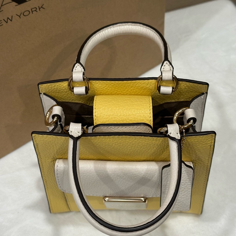 Coach Mini Bag in Yellow and White - Picture 8 of 11